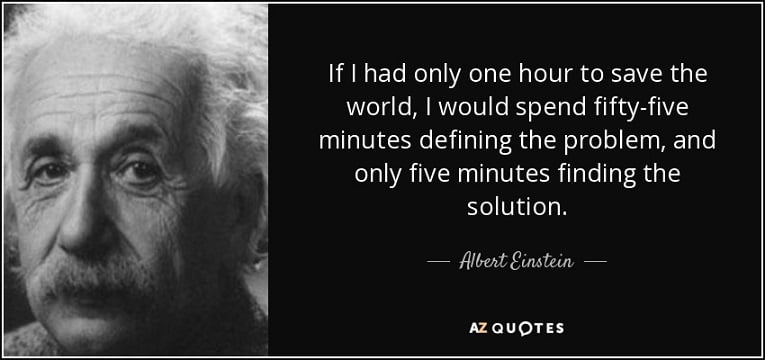 Albert Einstein quote about problem